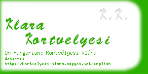 klara kortvelyesi business card